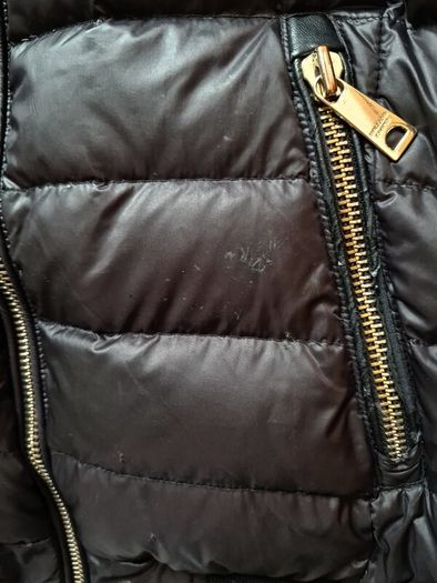 Holland copper down puffer jacker Size medium Pit to pit 20" black Hooded in good condition