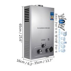250111 VEVOR 16L Power 32 kW LPG Water Heater Propane Gas Tankless Instant Boiler With Shower