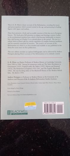 Blackwell Classic Histories of Europe Reformation Europe 1517-1559