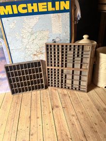 Antique Printers Trays (One Stamped)