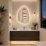 Bathroom Mirror with LED Lights: 550x770mm Asymmetrical Wall Mirror with Dimmable 3 Colour Image 6