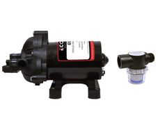 EccoFlo Diaphragm 12V Pump & Strainer For Portable Water Heater
