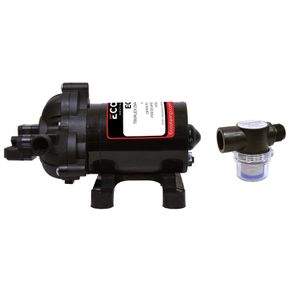 EccoFlo Diaphragm 12V Pump & Strainer For Portable Water Heater