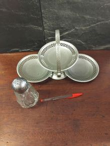 Cake Stand and vintage Sugar Sifter