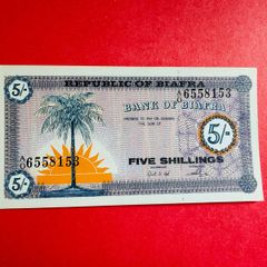 Biafra  5 /shillings  1967 ( Uncirculated ) Pick 1.SCARCE