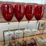 Vintage Italian Hand Blown Ruby Red Wine or Water Goblets 23 cm Tall Image 10