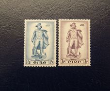 Irish Stamp pair 1956.Mint hinged.Commodore John Barry.Founder of US Navy.