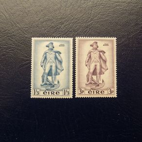Irish Stamp pair 1956.Mint hinged.Commodore John Barry.Founder of US Navy.