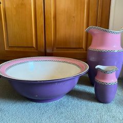 Ornate Jugs & Bowl