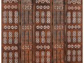 Hand carved 5-Panel Room Divider Brown 200x165 cm Solid Mango Wood