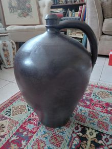 Antique large French stoneware farmhouse jug