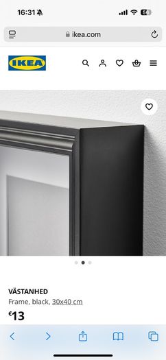Black picture frame Vastanhead 30 x 40 cm