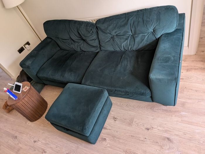 4 seater sofa and footstool