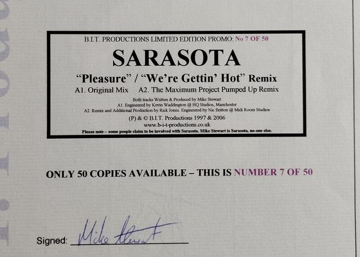 Sarasota - We're Getting Hot (The Maximum Project Pumped Up Mix) - UK Piano House Club Classic! ONLY 50 Copies in EXISTENCE!
