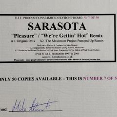 Last 1 AVAILABLE! - Sarasota - We're Getting Hot (The Maximum Project Pumped Up Mix) - UK Piano House Club Classic! ONLY 50 Copies in EXISTENCE!