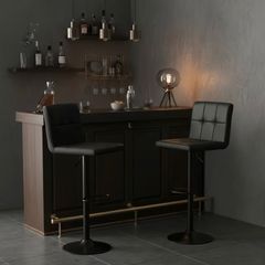 Set of 2 Black Bar Stools (Free delivery)