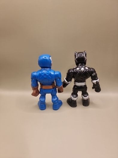 Hasbro Mega Mighties Marvel Captain America  and Black Panther Action Figures. 6 inches