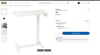Ikea Bollsidan Laptop Stand White
