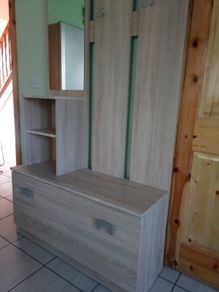 Brand New Mirror Unit With Shoes Cabinet, Shelf And Clothes Hangers