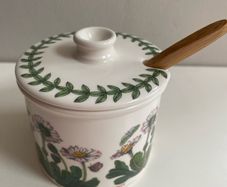 Pretty Portmerion  lidded  conserve pot with spoon