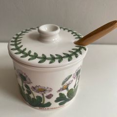 Pretty Portmerion  lidded  conserve pot with spoon