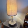 Table lamp (grey bar with gold) neutral/oatmeal colour shade Image 8