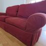 Living room / lounge couch in dark burgundy red Image 2