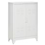 3-tier office cabinet metal storage cabinet 2 doors adjustable shelves 75 x 33 x 110 cm white Image 2