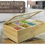 Brand New Premium tea box including sugar shaker 100 bamboo wood, with 8 dividers - Image 5