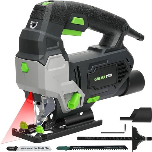 SALE 800W 3000 SPM Jig Saw Tool, Max 45 Degree Bevel Cutting Angle, 6 Adjustable Speeds, 4-Position Orbital Action,Laser Guide, Max Cutting Capacity: 100mm Wood, 10mm Metal