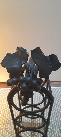 Wrought iron Metal Pillar Candle Holder and Wine Rack