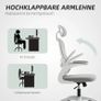Ergonomic Office Chair with Mesh Back, Height-Adjustable, Flip-Up Armrests, 5 Casters, Tilt Function, Grey Image 2