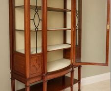 Antique Edwardian Mahogany and Rosewood Bow front  library cabinet