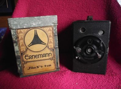 Ernemann "Film K" 6x9 Box Camera With Original Shop Box - Circa 1920 - 1926
