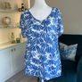 Ladies Blue & White Short Sleeved Top from Cecil. Size Medium UK 10 -12 / EU 38-40 Image 4