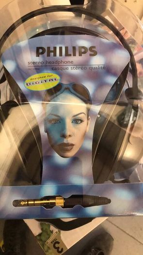 Old School Philips Stereo Corded Headphones
