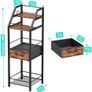Wine Racks Free Standing- 4-Tier Stepped Drinks Cabinet Home Bar with Fabric Drawer, Wine Cabinet Wine & Glass Organizer, Bar Cabinets for Living Room, Kitchen, or Dining Room Image 2