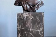 Art-Nouveau Bust Of A Woman - Bronze, Marble, Signed