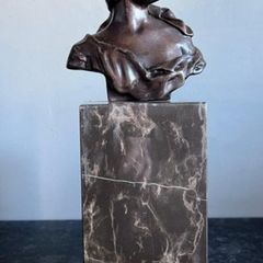 Art-Nouveau Bust Of A Woman - Bronze, Marble, Signed