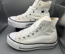 Converse Womens Hi Lift Platform All Star Trainers White UK 5 EU 37.5