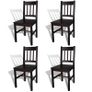 Dining Chairs 4 pcs Dark Brown Pinewood Image 2
