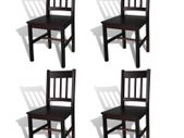 Dining Chairs 4 pcs Dark Brown Pinewood