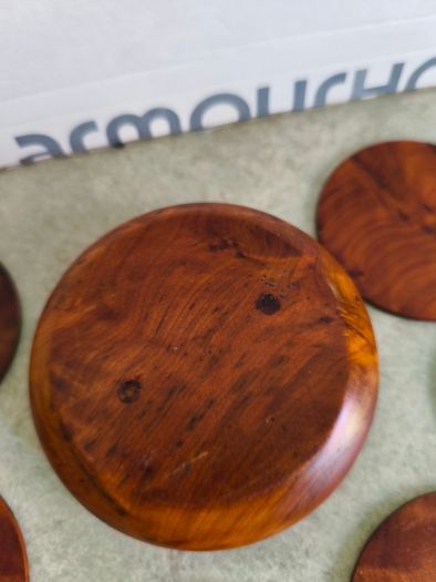 Set of  Moroccan handmade Wooden Coasters, Set Of 6  Coasters With Holder, Thuya Wood Coasters, Home Kitchen Dining Accessories