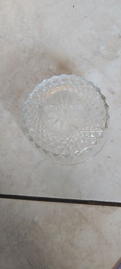 Vintage French Clear Glass Dessert Set Sunburst Pineapple Design