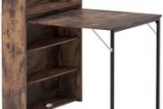 Foldable Dining Table with Shelf, Industrial Design, Space-Saving, For Small Spaces, 80x90x93cm, Rustic Brown