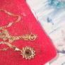 9ct gold necklace with ruby and diamond pendant Image 4