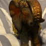 Vintage gem mounted wooden elephant statue Image 2