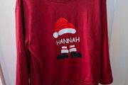 Personalised Christmas jumper with name " hannah" age 5-6years