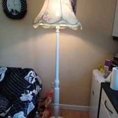 Large Vintage Wooden Floor Lamp