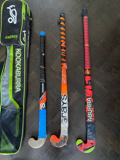 Hockey sticks;  bags & shin guards